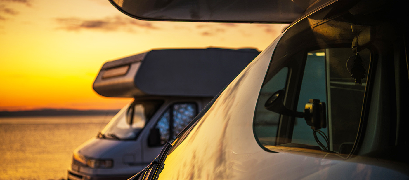 Camper Vans camping on the beach after an RV inspection